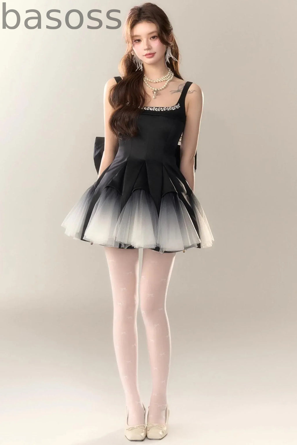 Swan Dance Mesh Panelled Slip Dress