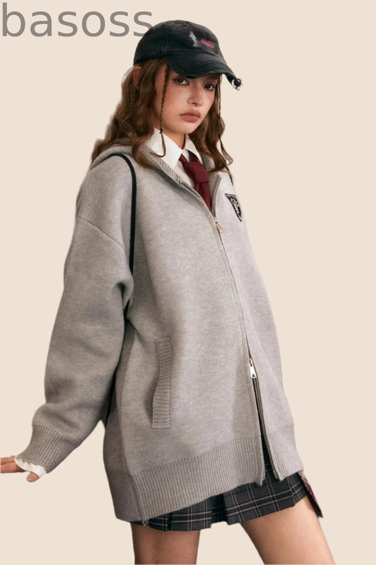 Vintage Loose Hooded Knitwear Jacket