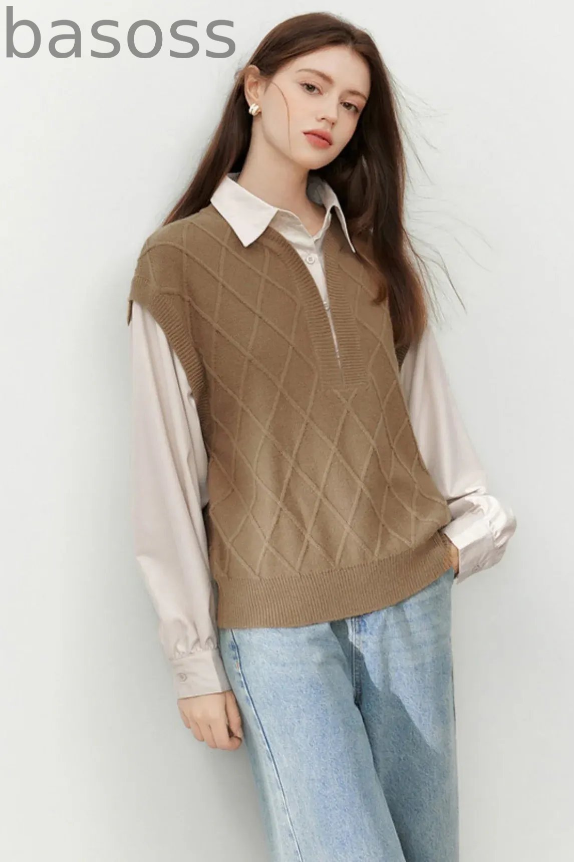 Stitching Fake Two-Piece Vest
