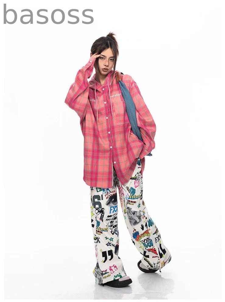 Graffiti Art Print Tube Straight Pants
