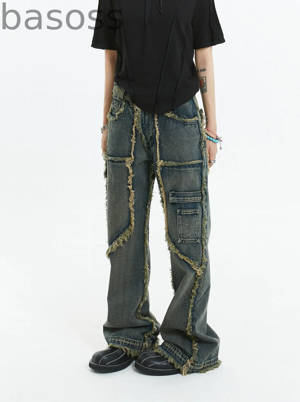 American Retro Fringe Straight Denim