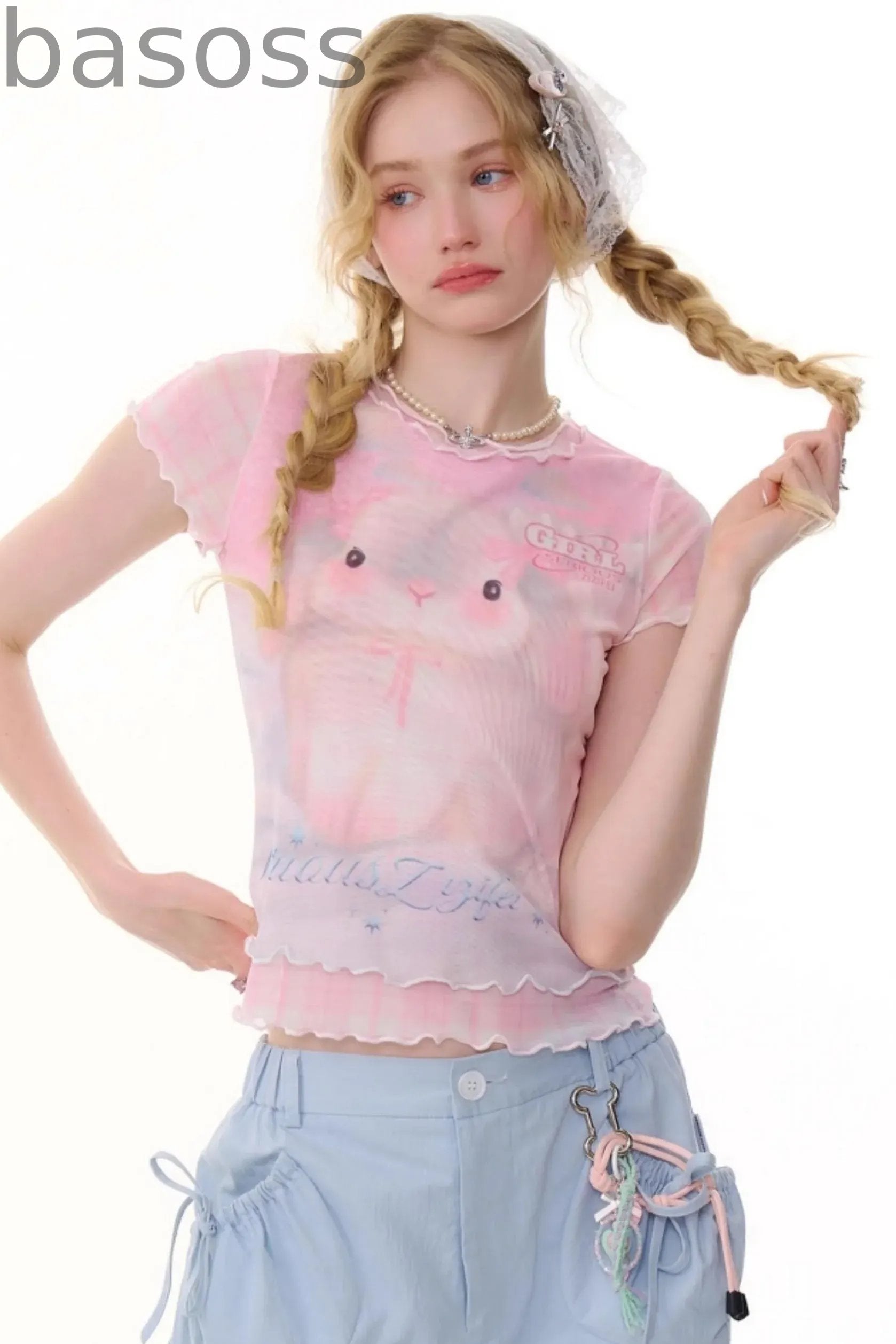 Summer Plaid Mesh Tee