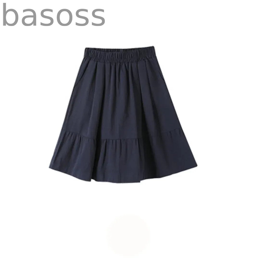Checked Navy Skirt Shirt Set-Up