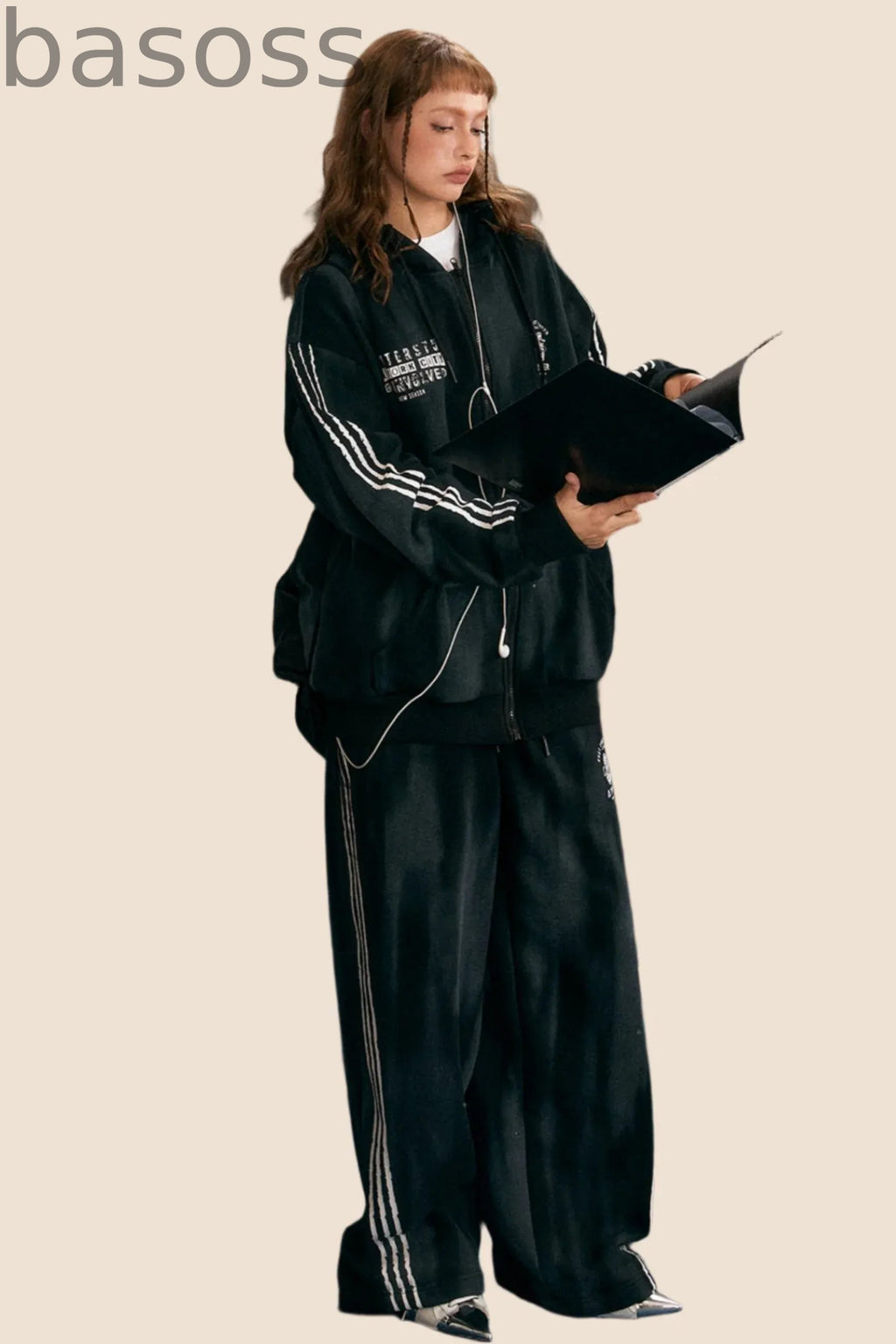Casual Hooded Striped Two-Piece Set-Up