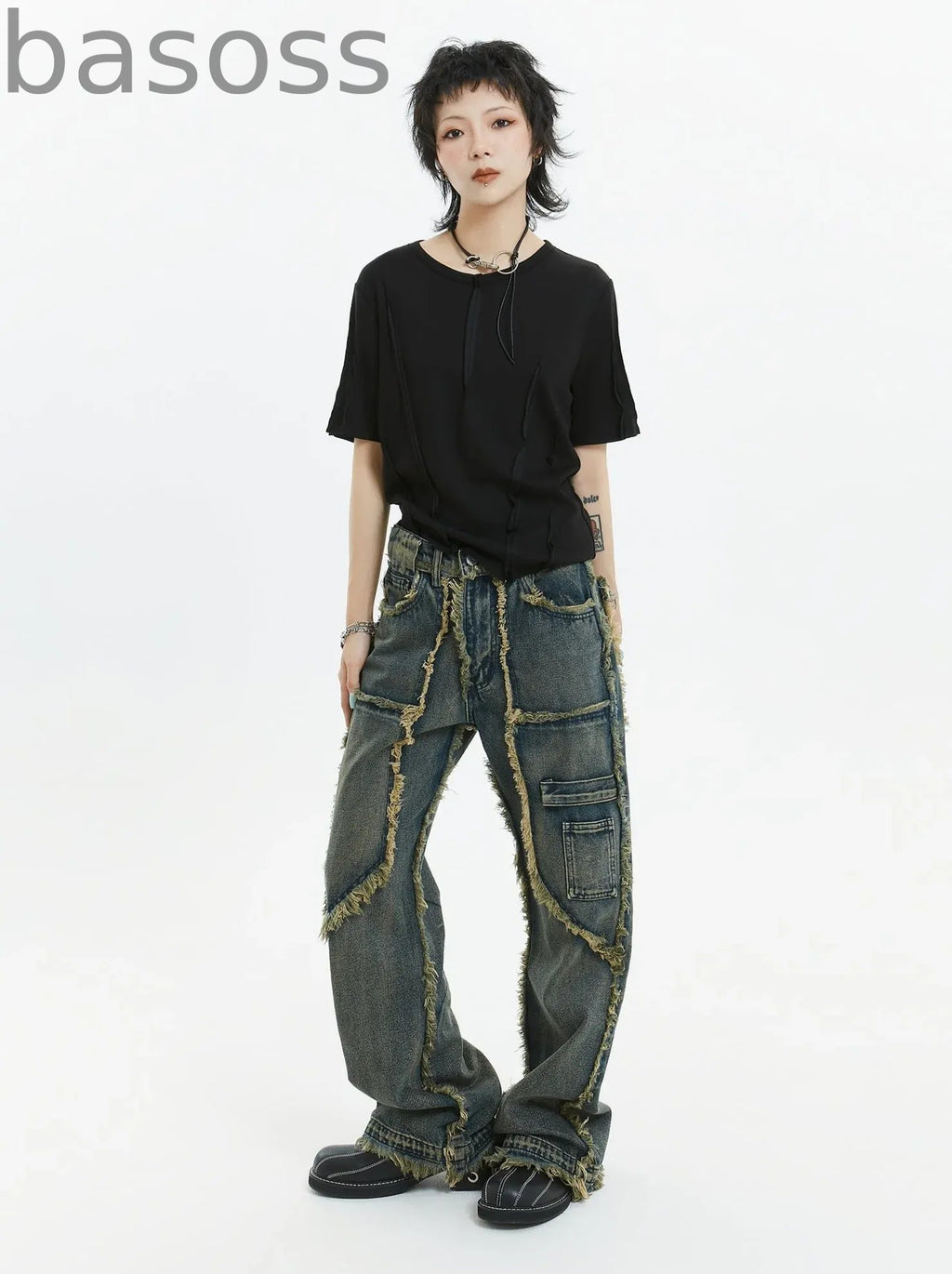 American Retro Fringe Straight Denim