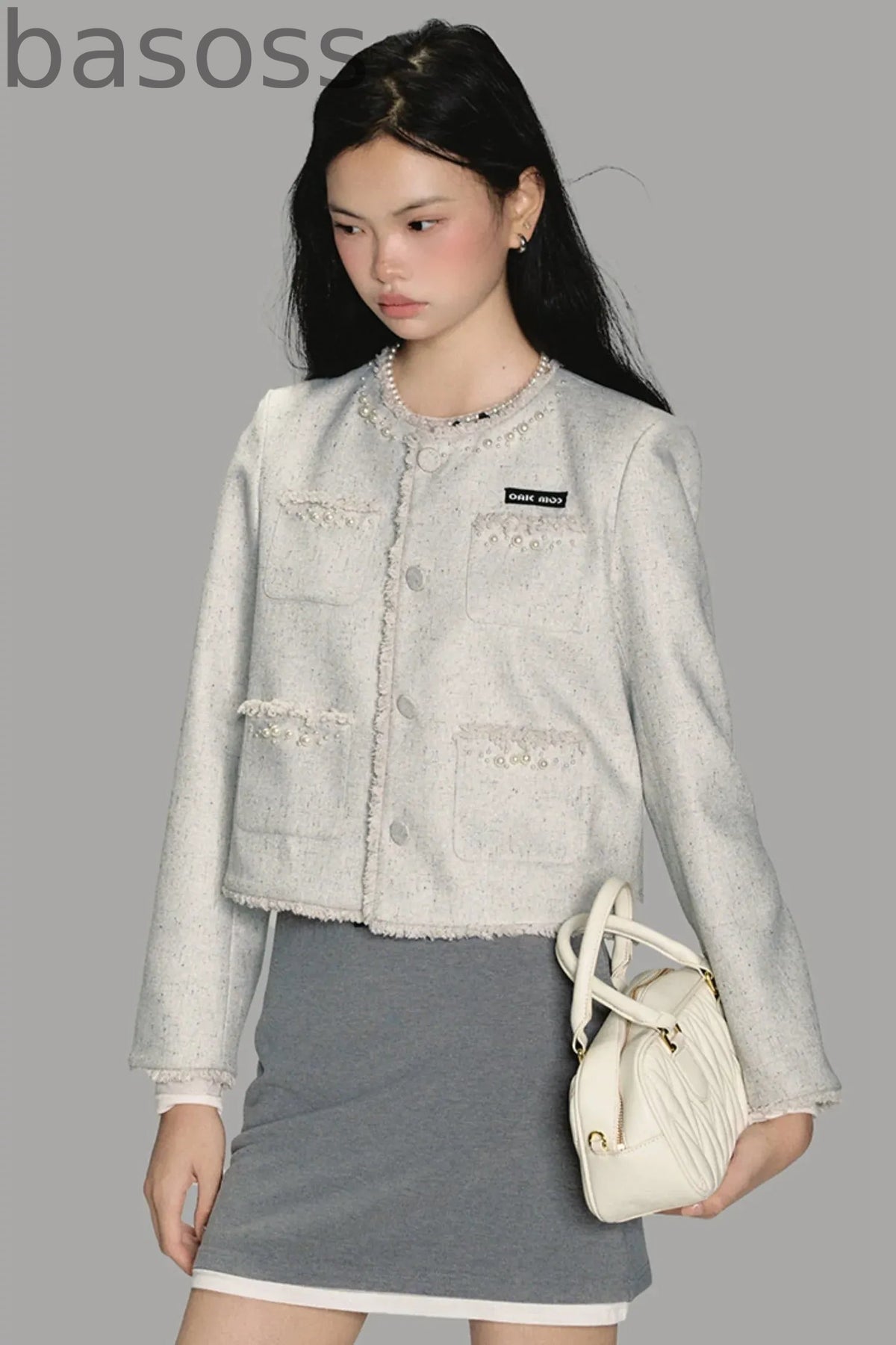 Small Fragrance Pearl Beaded Jacket