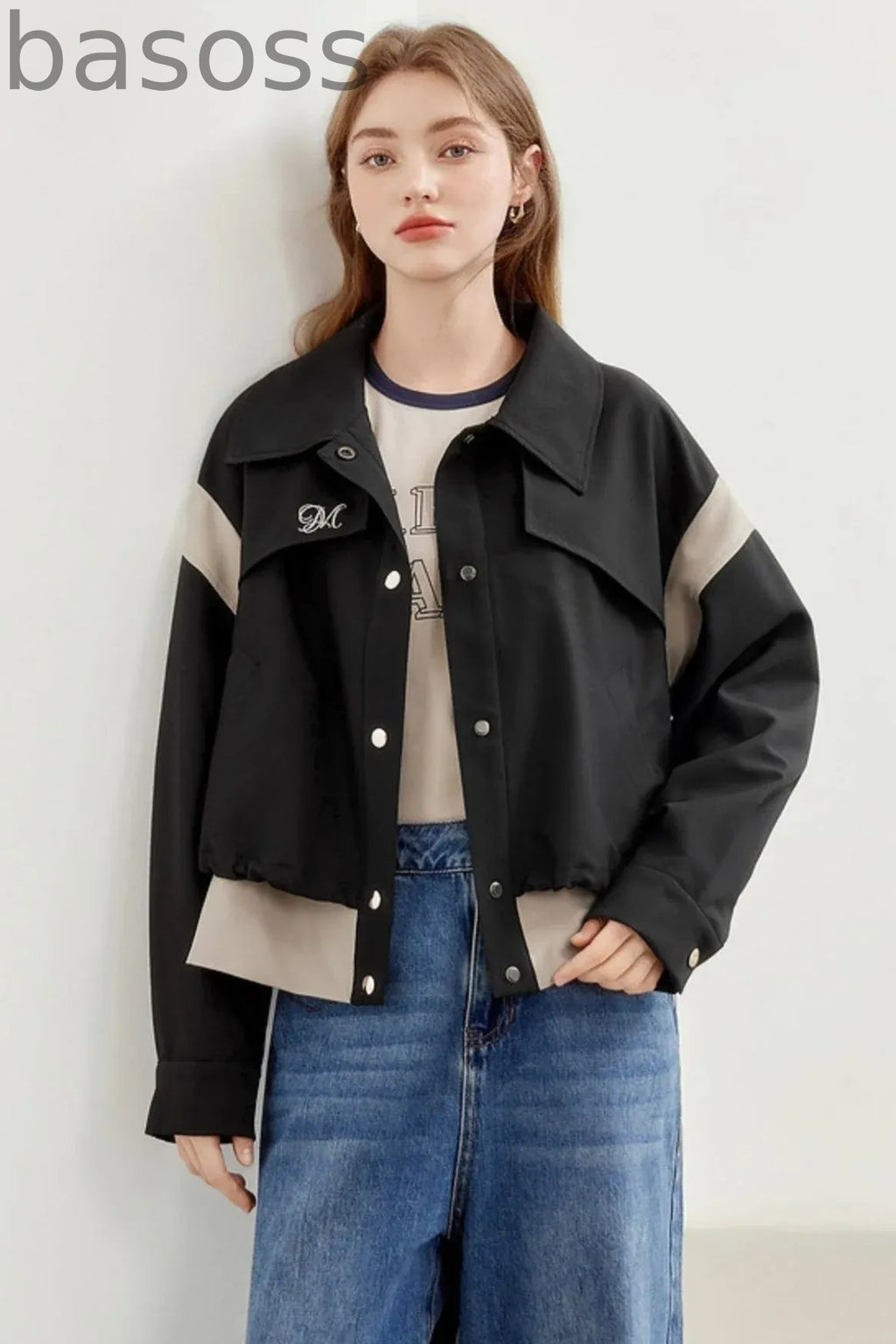 French Workwear Patchwork Short Jacket