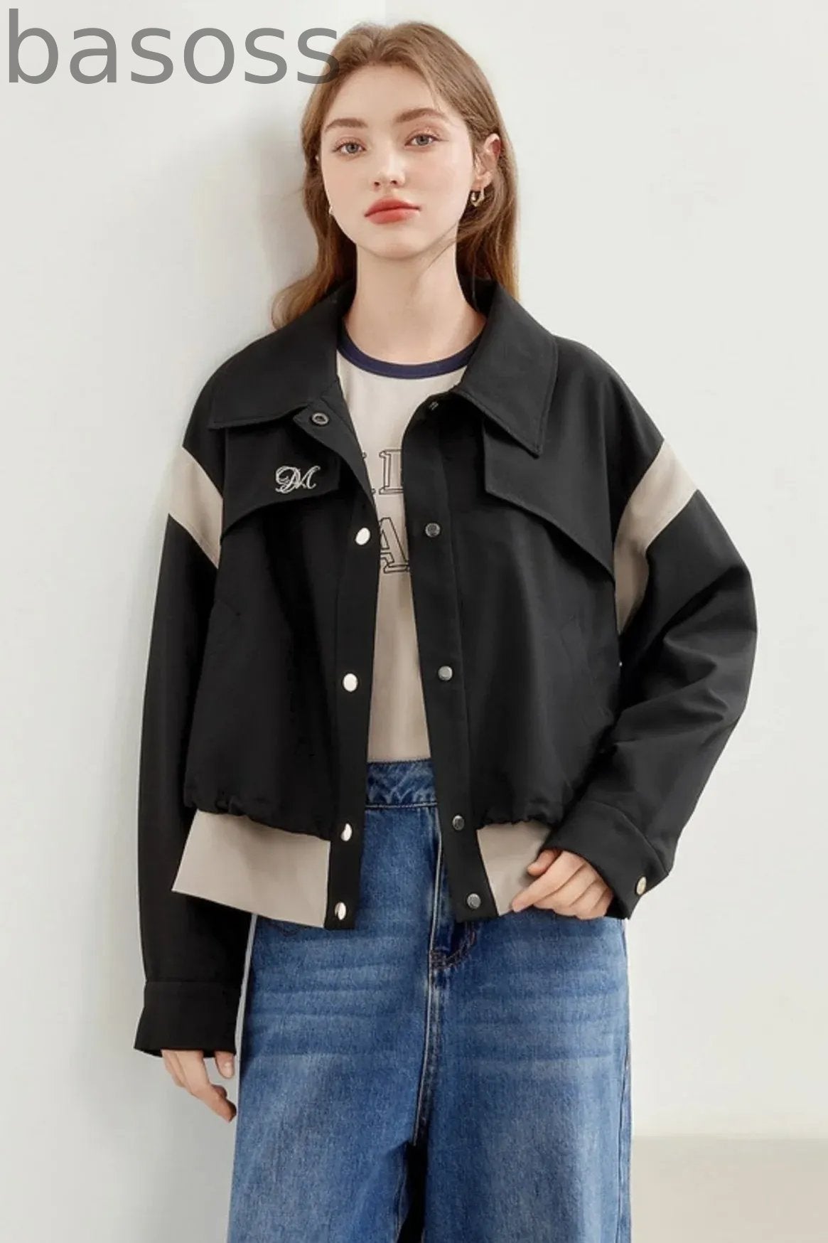 French Workwear Patchwork Short Jacket