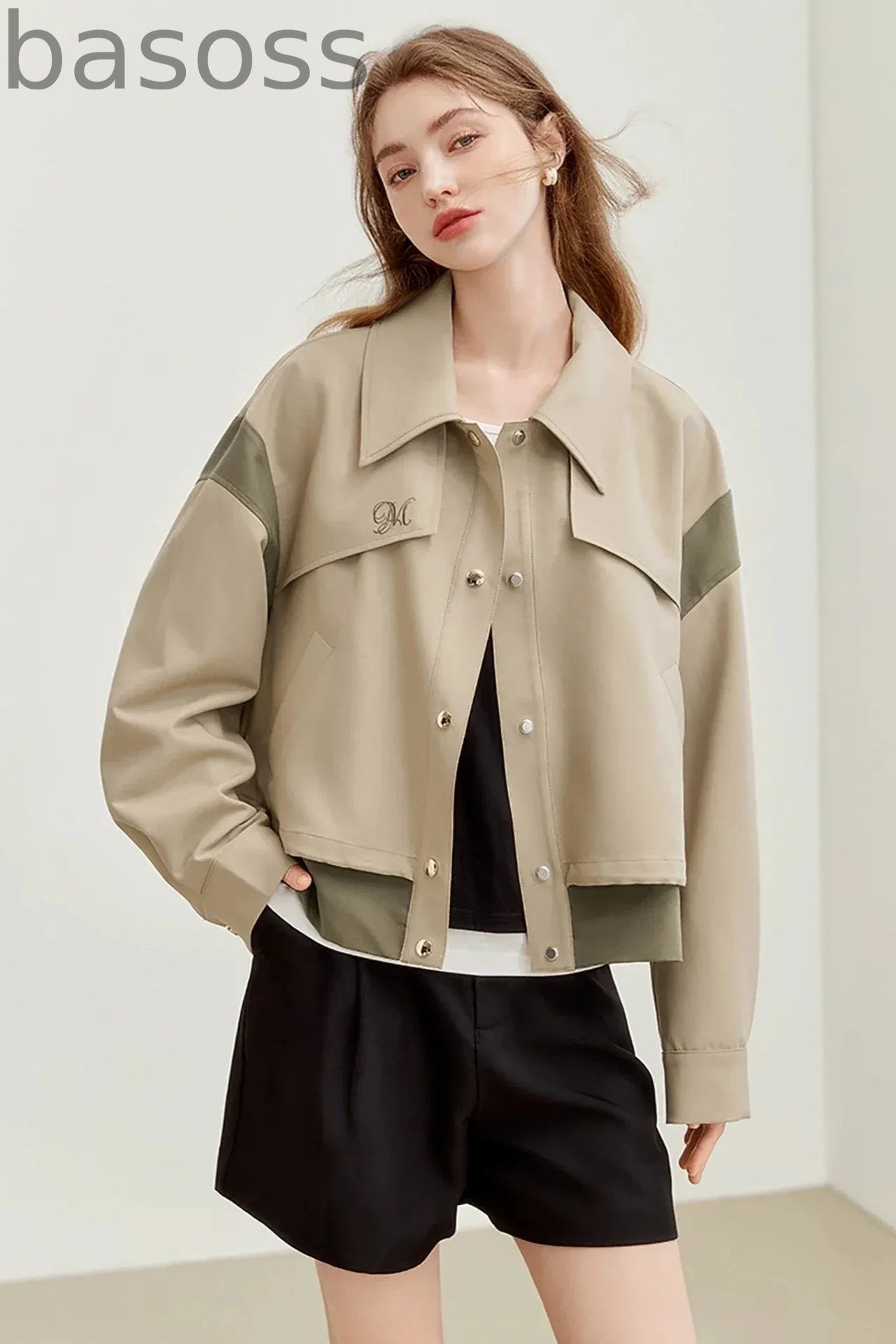 French Workwear Patchwork Short Jacket