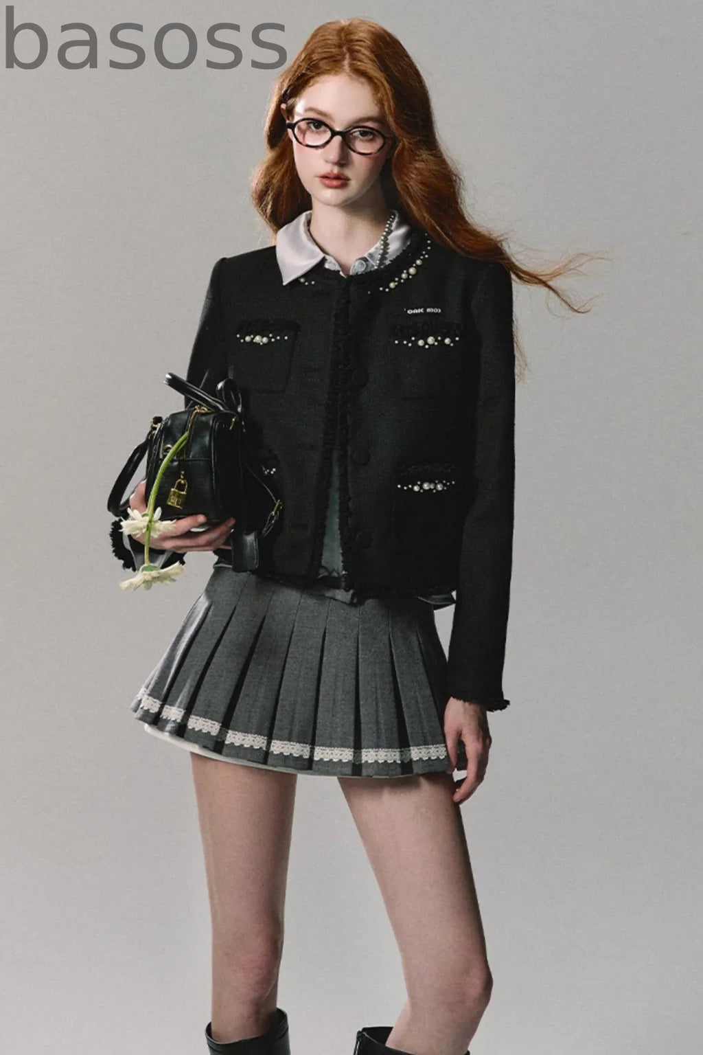 Small Fragrance Pearl Beaded Jacket