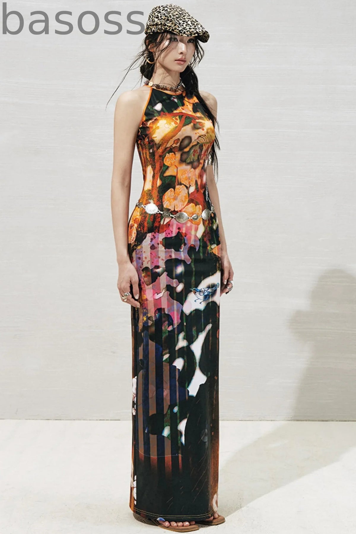 Botanical Slit Dress