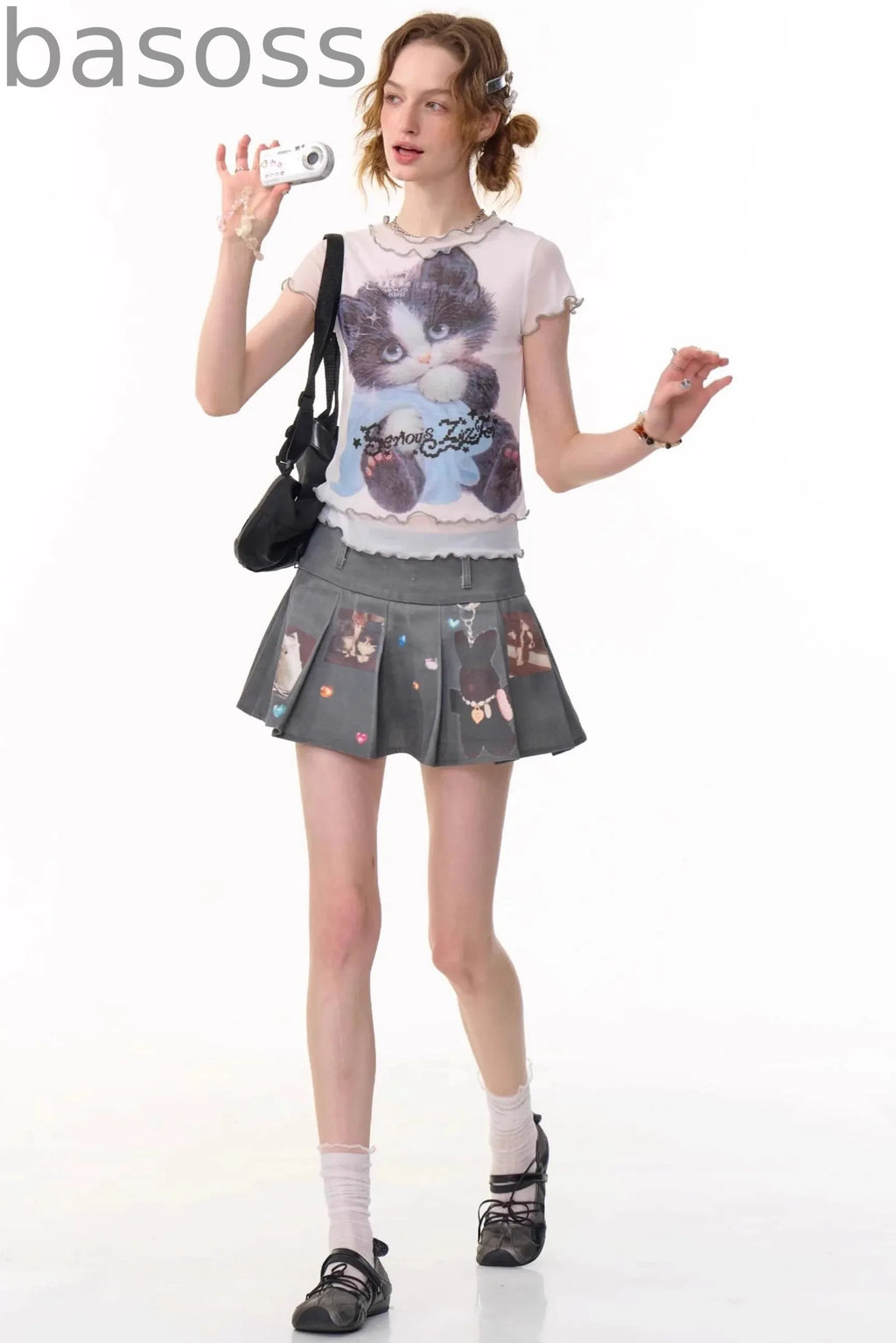 Animal Pleated Skirt