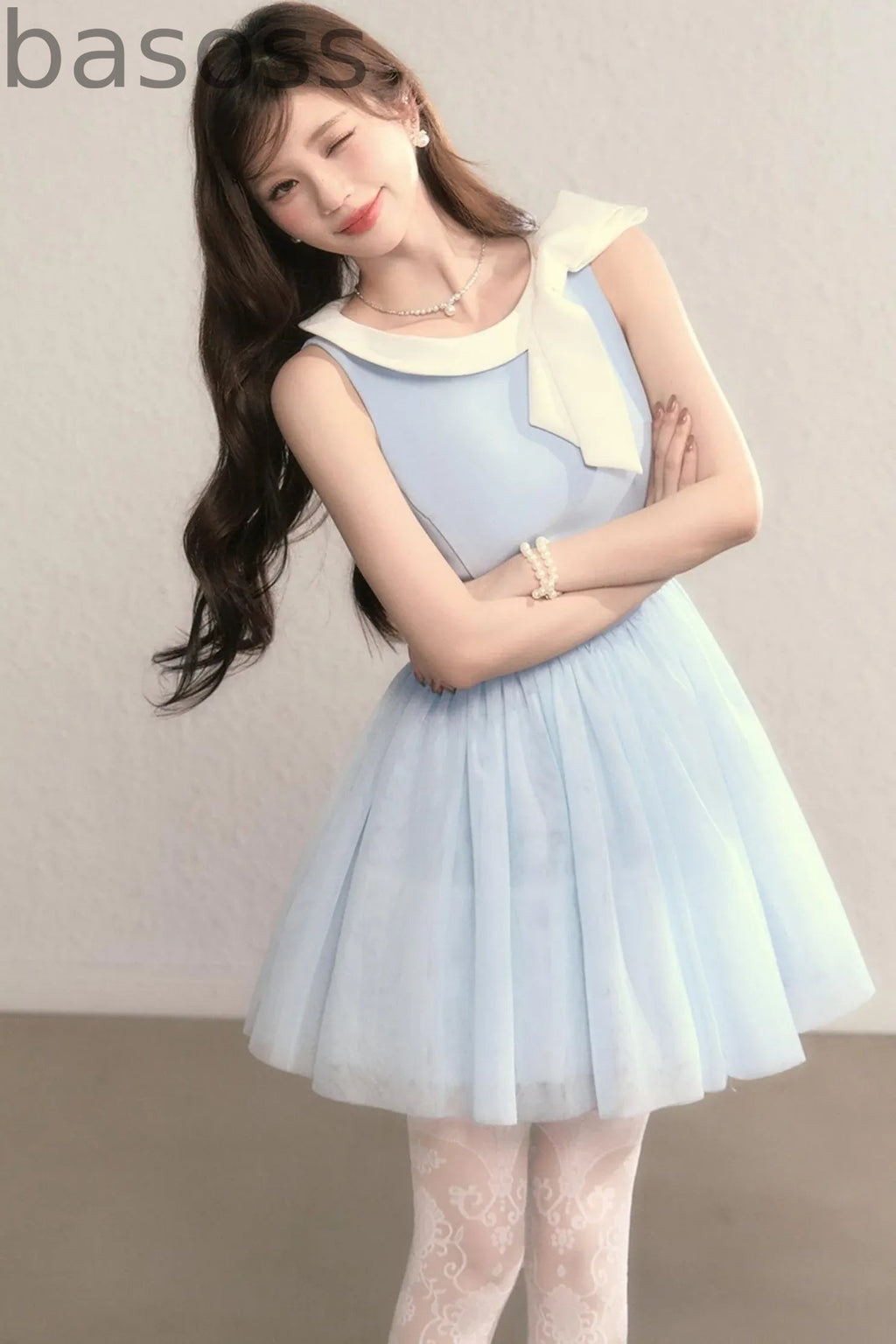 Blue Cinderella Mesh Princess Dress