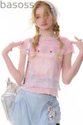 Summer Plaid Mesh Tee