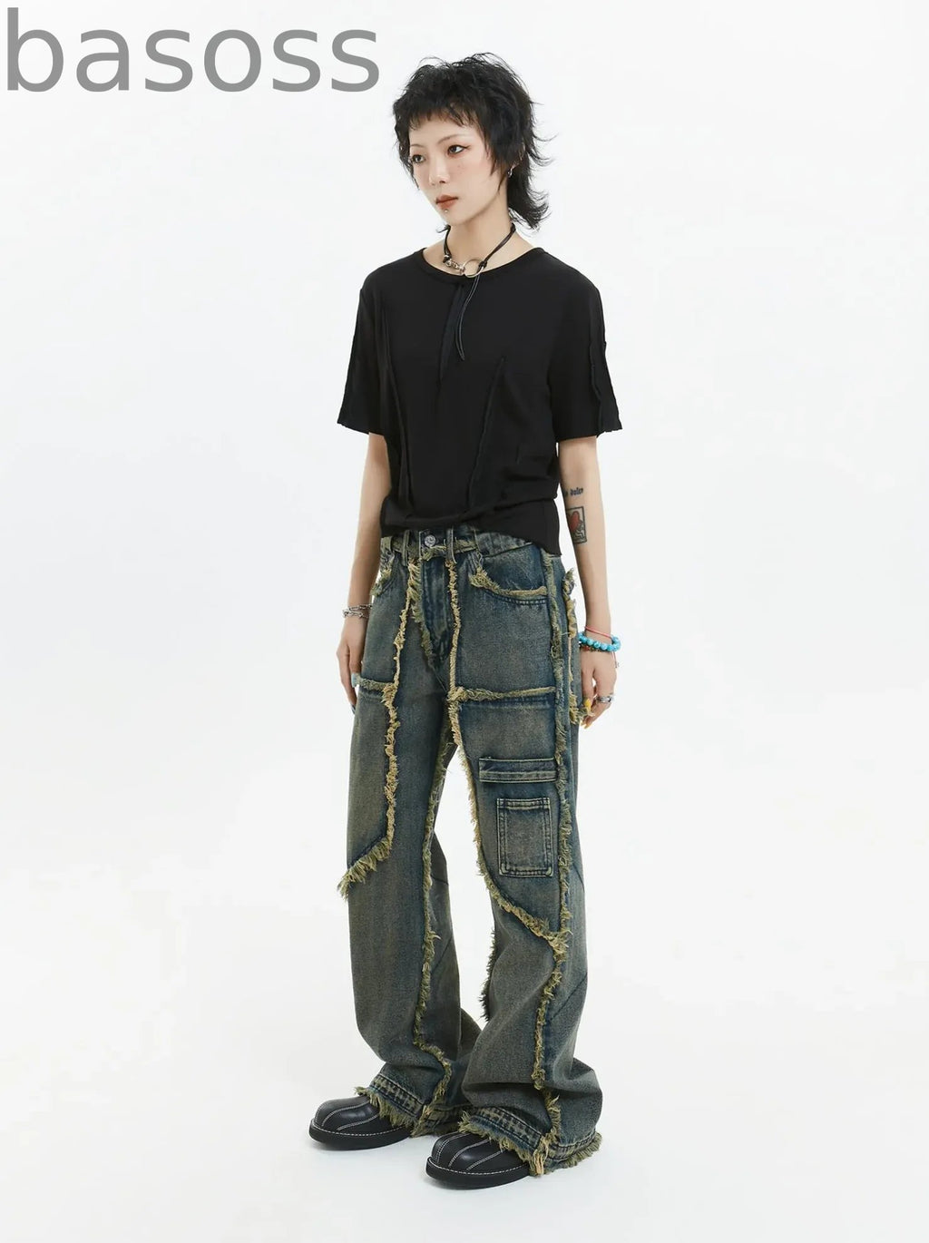 American Retro Fringe Straight Denim