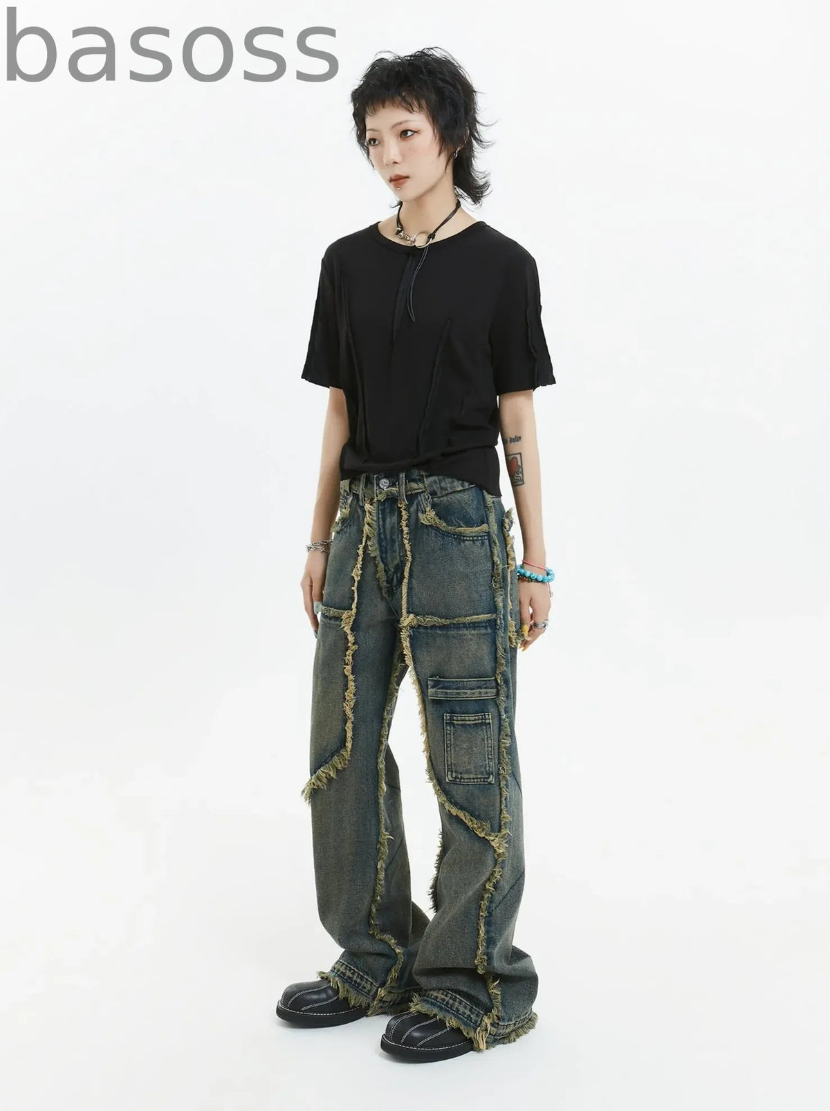 American Retro Fringe Straight Denim