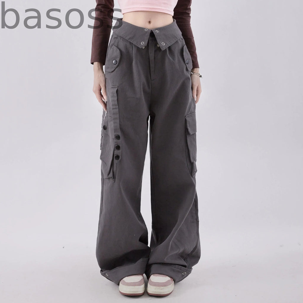 Waist design loose work pants