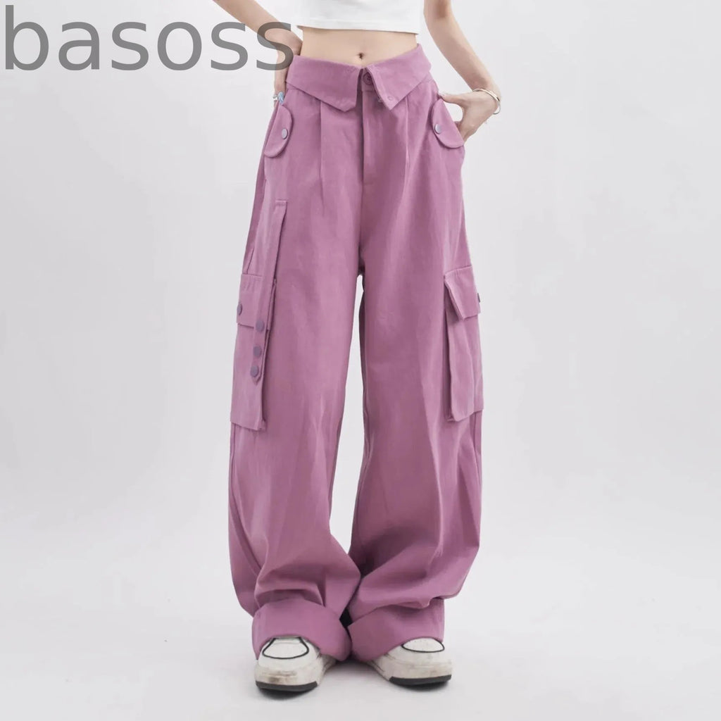 Waist design loose work pants