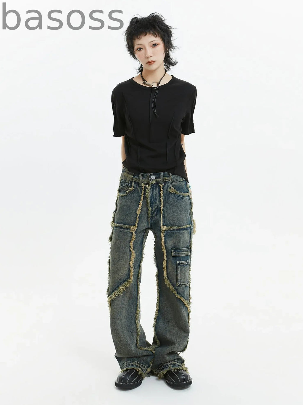 American Retro Fringe Straight Denim