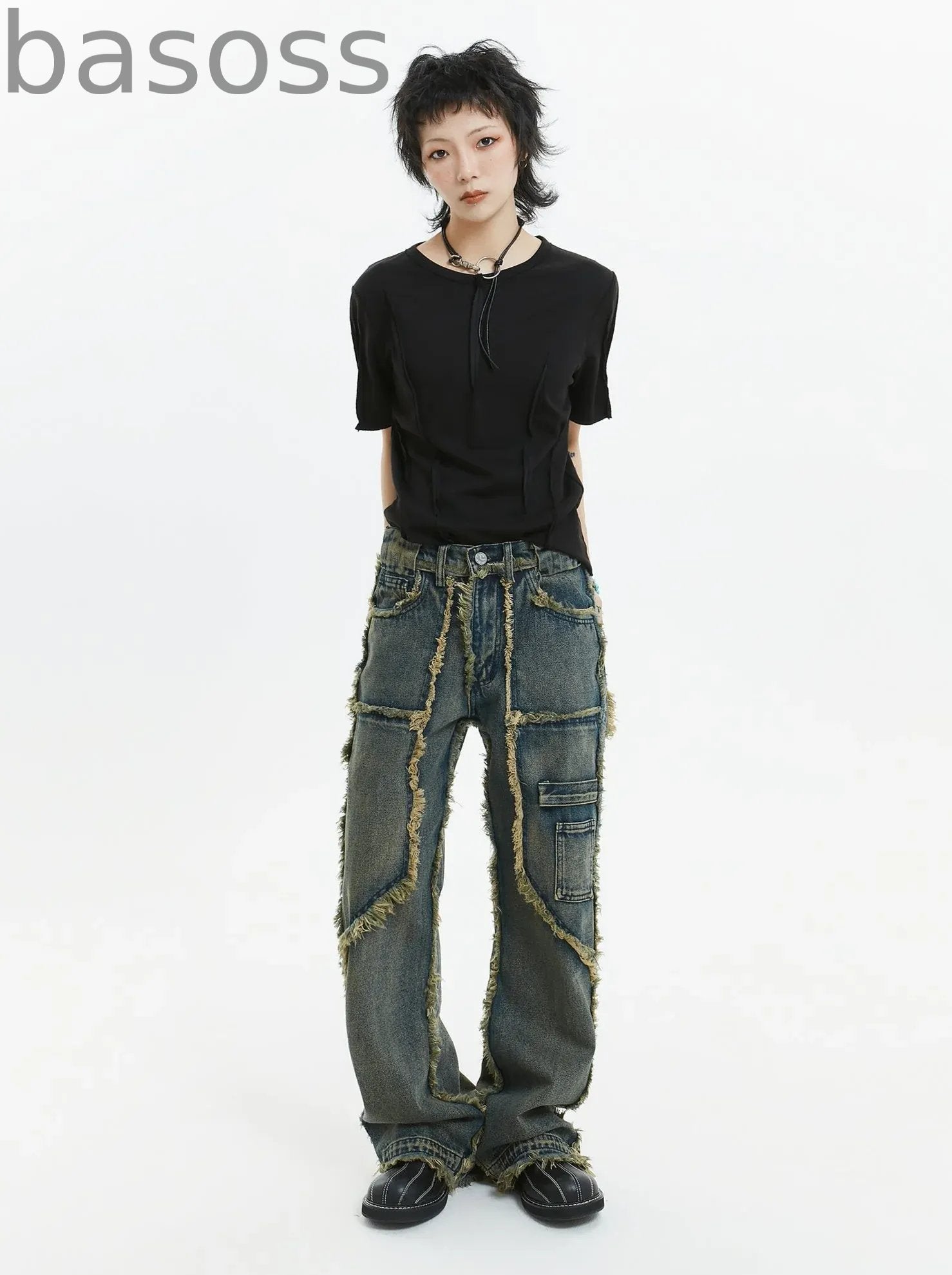 American Retro Fringe Straight Denim