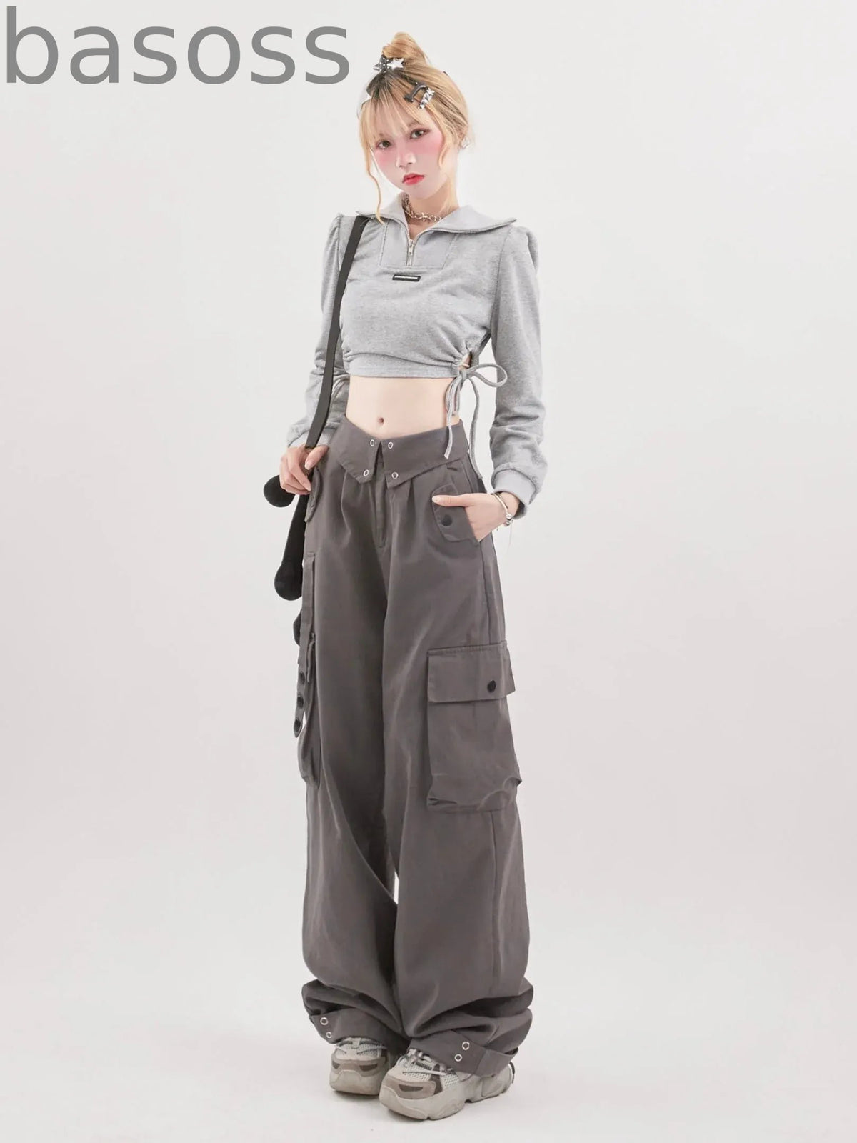 Waist design loose work pants