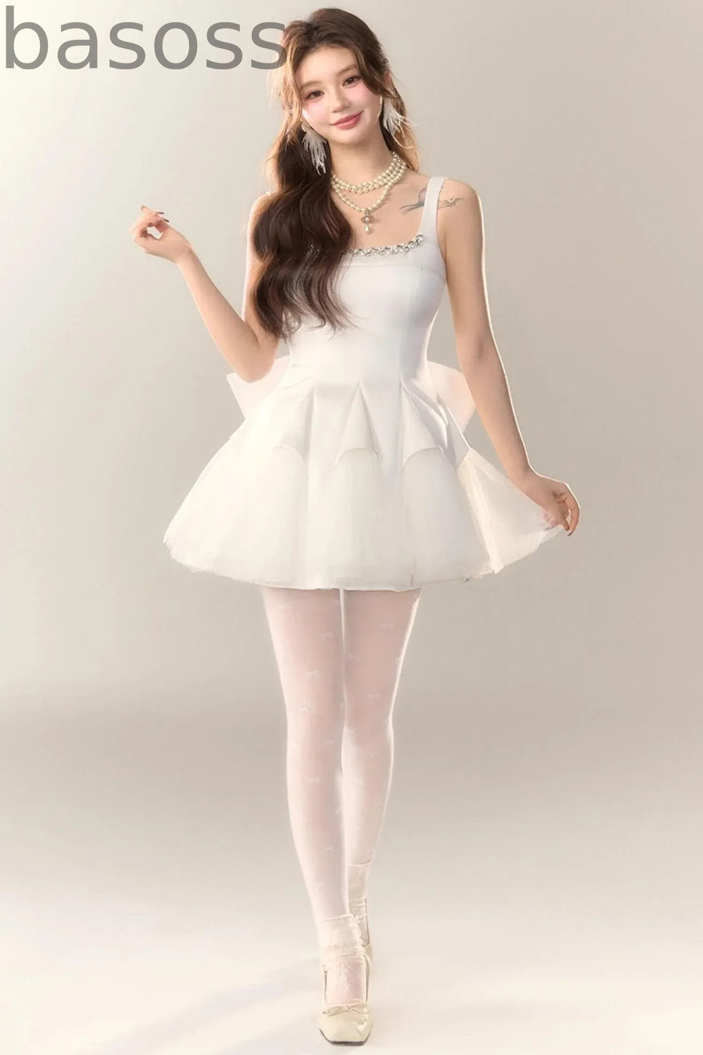 Swan Dance Mesh Panelled Slip Dress