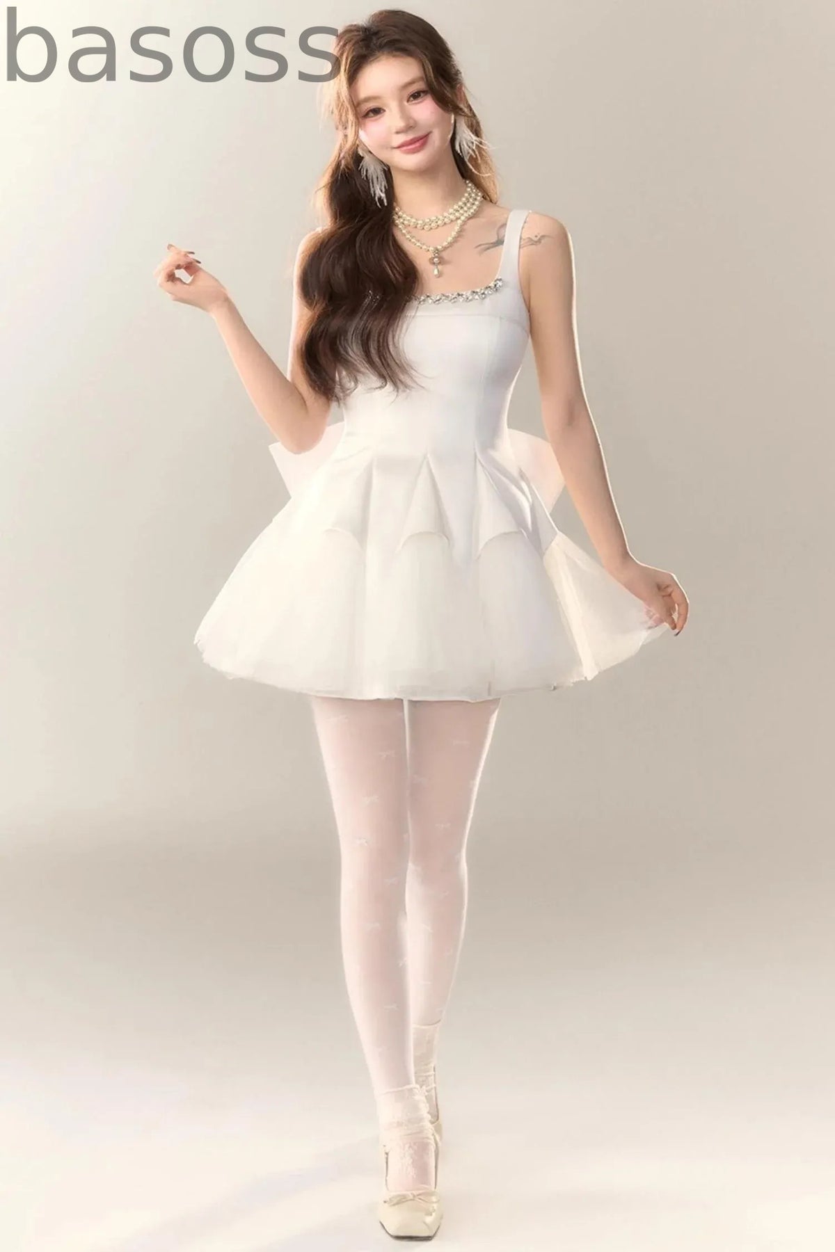 Swan Dance Mesh Panelled Slip Dress
