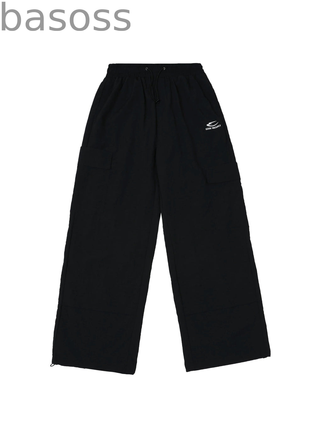 Elastic Waist Pocket Work Loose Pants
