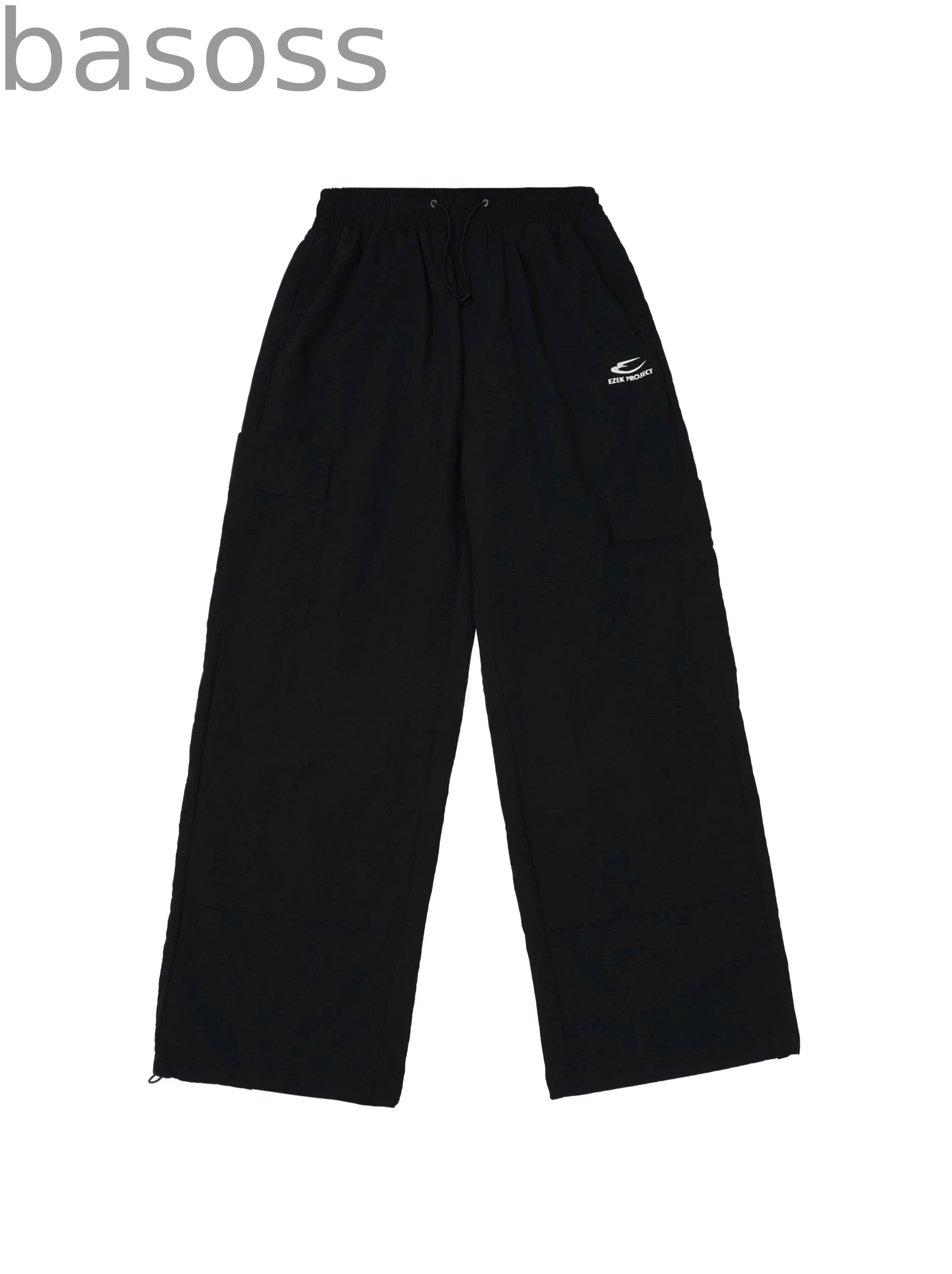 Elastic Waist Pocket Work Loose Pants
