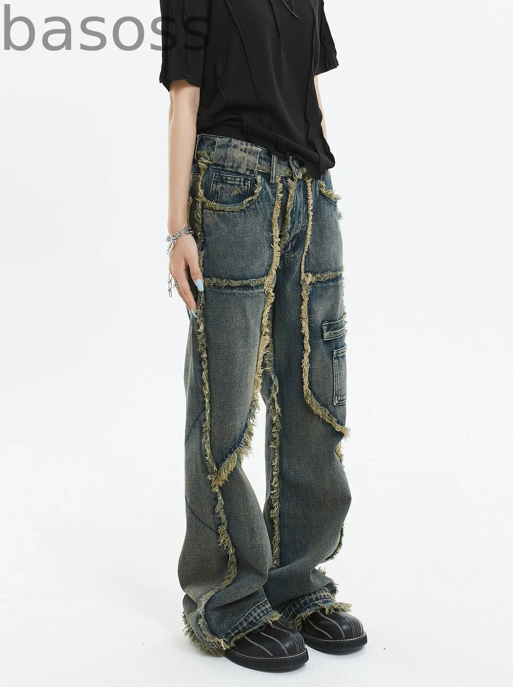 American Retro Fringe Straight Denim