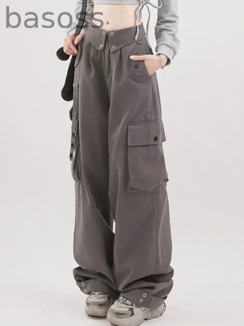 Waist design loose work pants