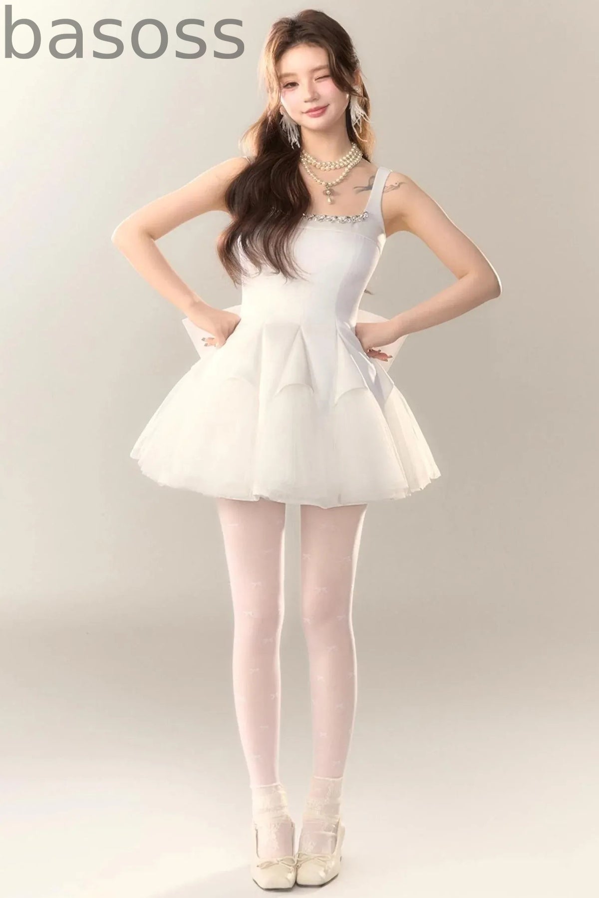 Swan Dance Mesh Panelled Slip Dress