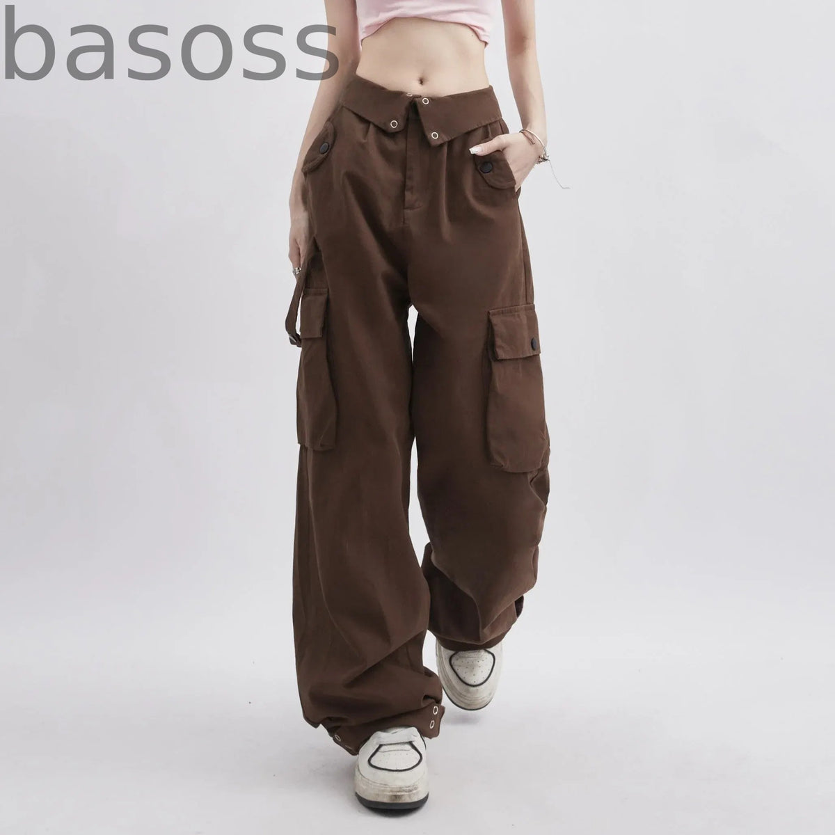 Waist design loose work pants