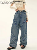 button wash straight-leg pants