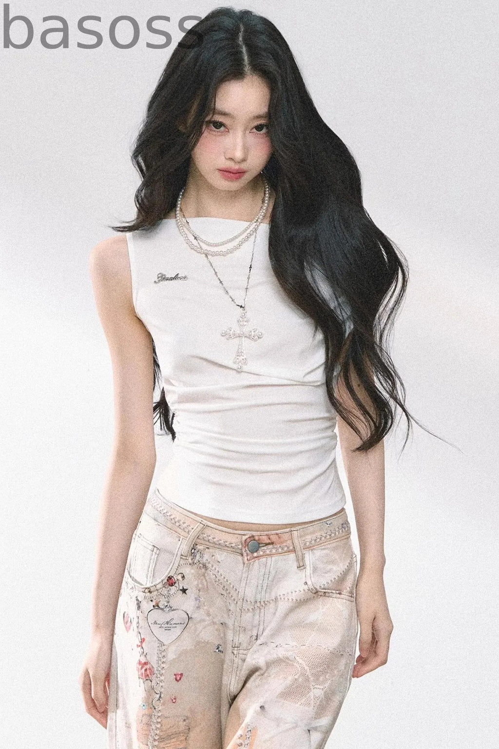 Shoulder-Baring Slim Crop T-Shirt
