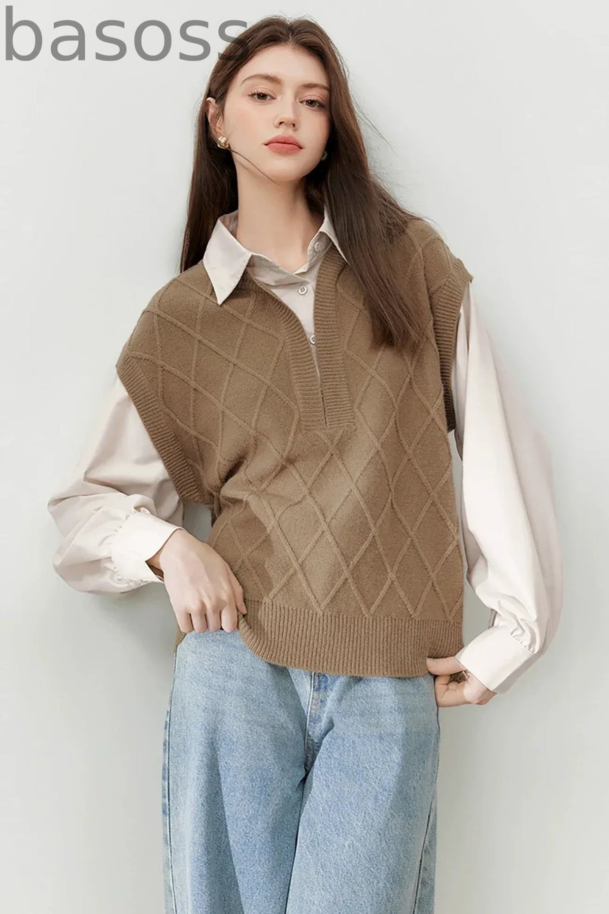 Stitching Fake Two-Piece Vest