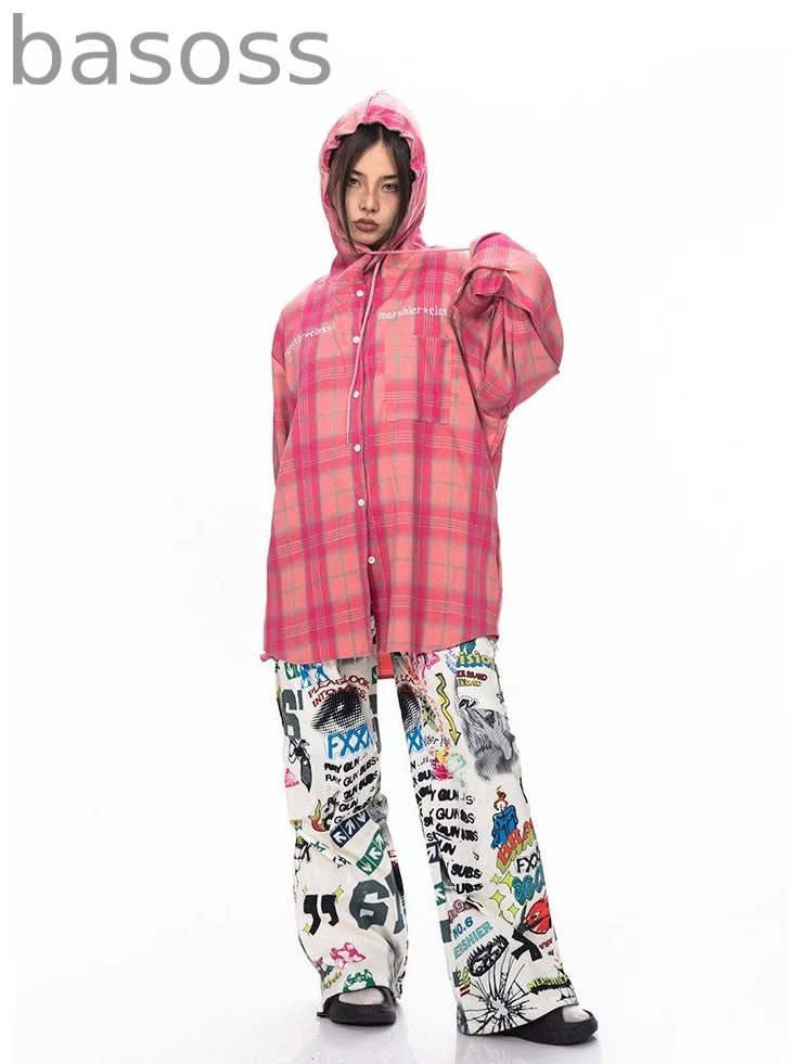 Graffiti Art Print Tube Straight Pants