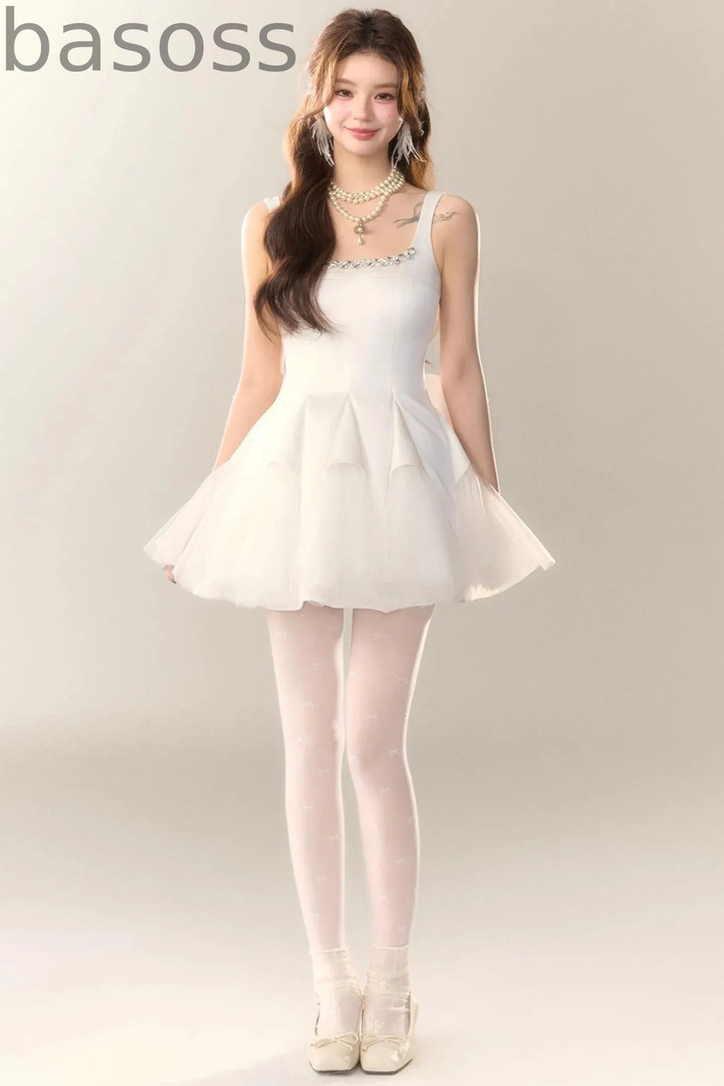 Swan Dance Mesh Panelled Slip Dress