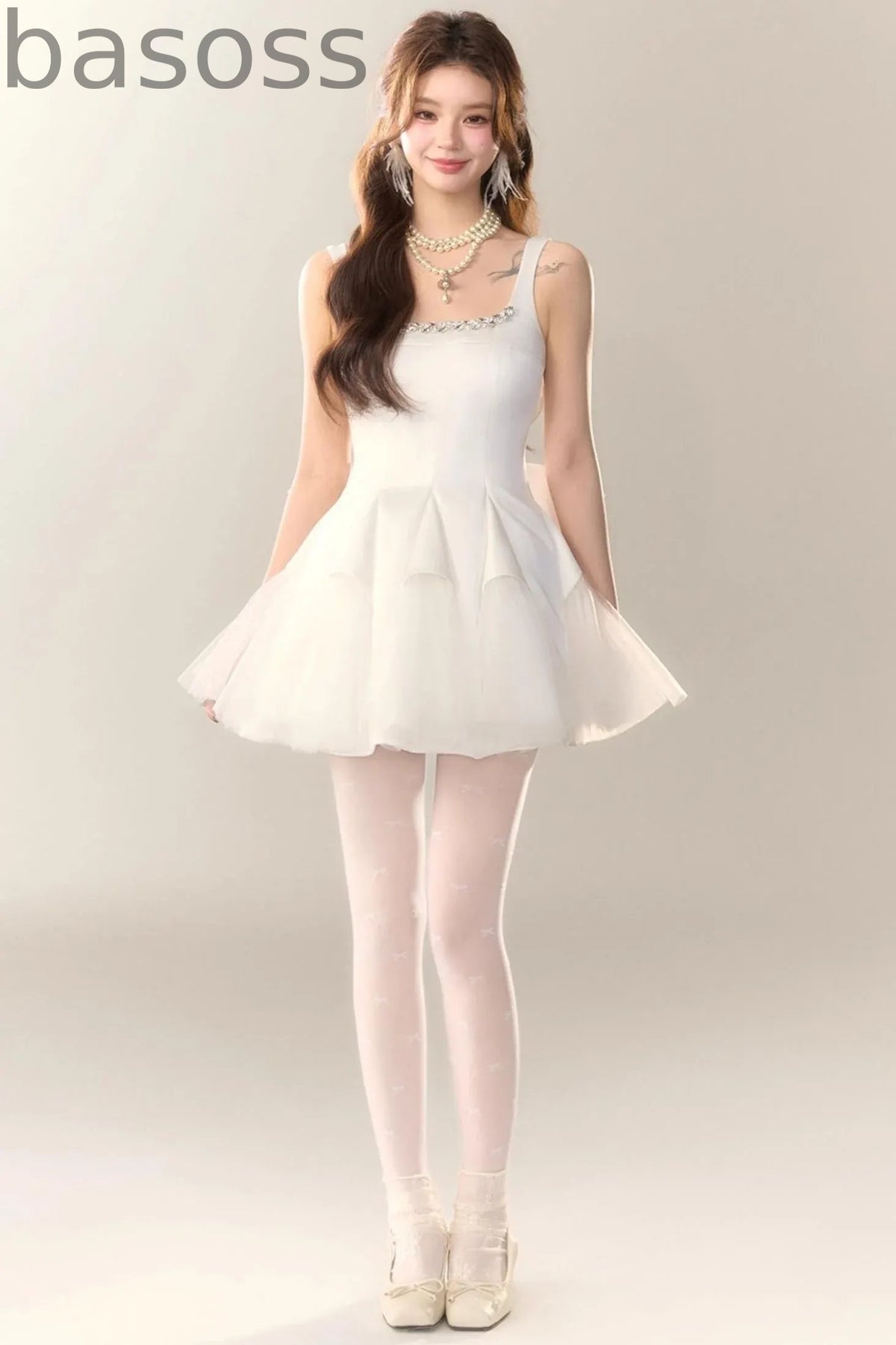 Swan Dance Mesh Panelled Slip Dress