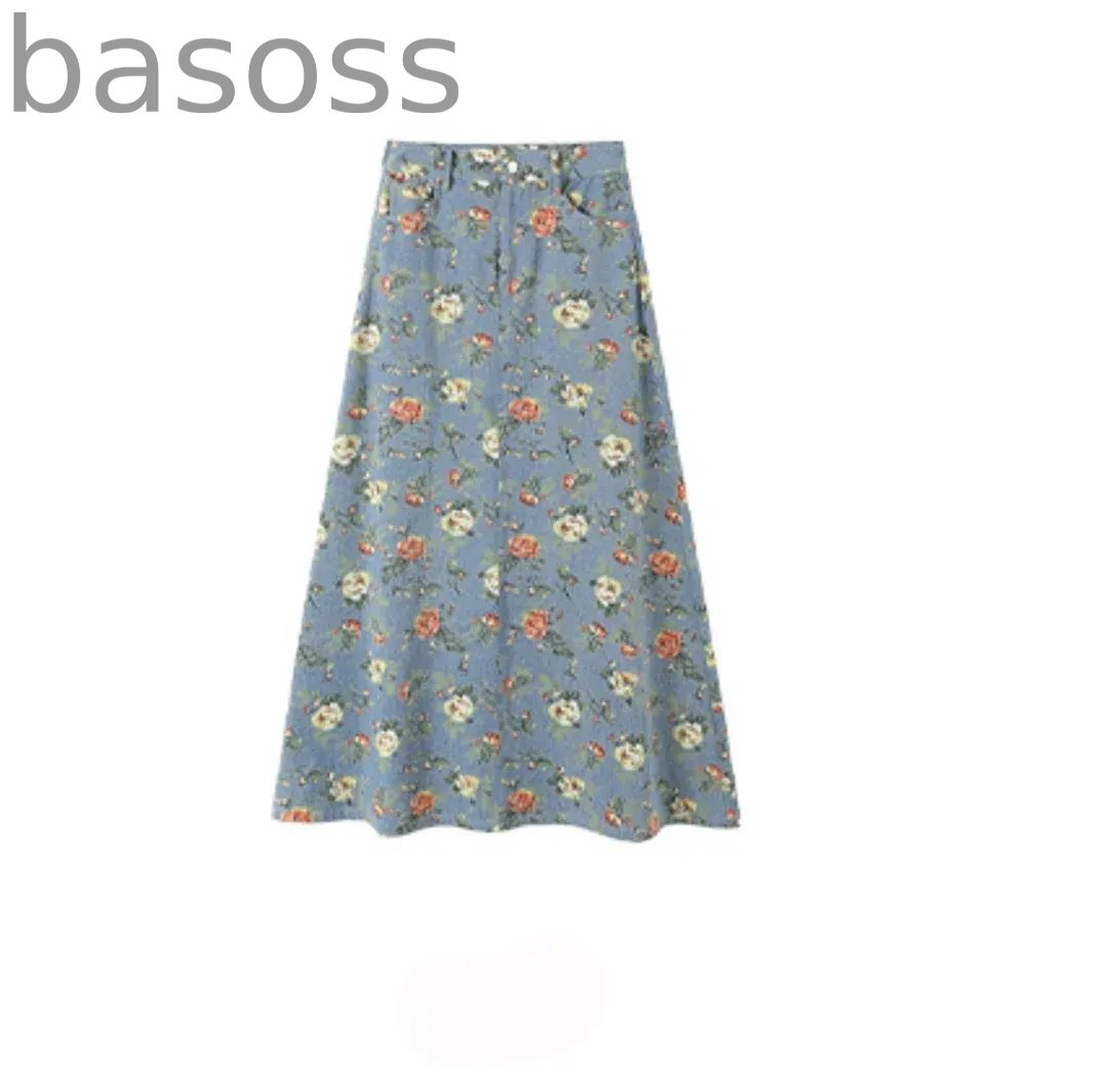 Floral Denim Skirt Set-Up
