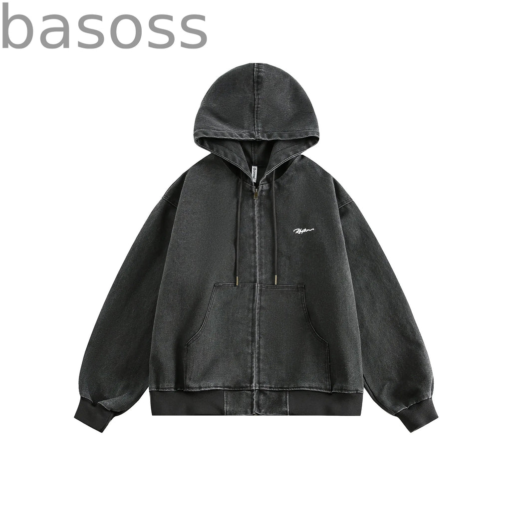 Hooded Retro Distressed Jacket
