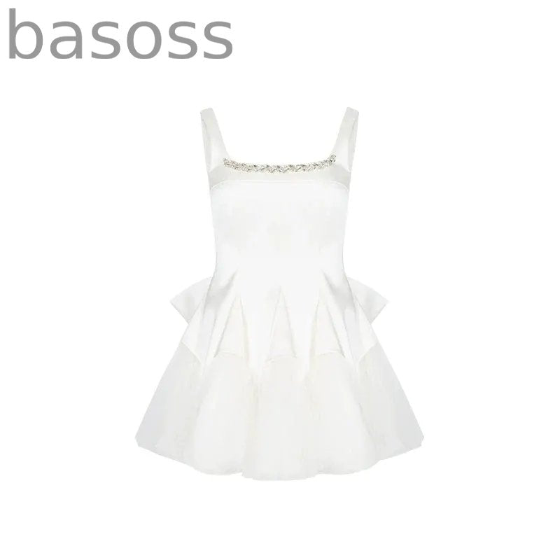 Swan Dance Mesh Panelled Slip Dress