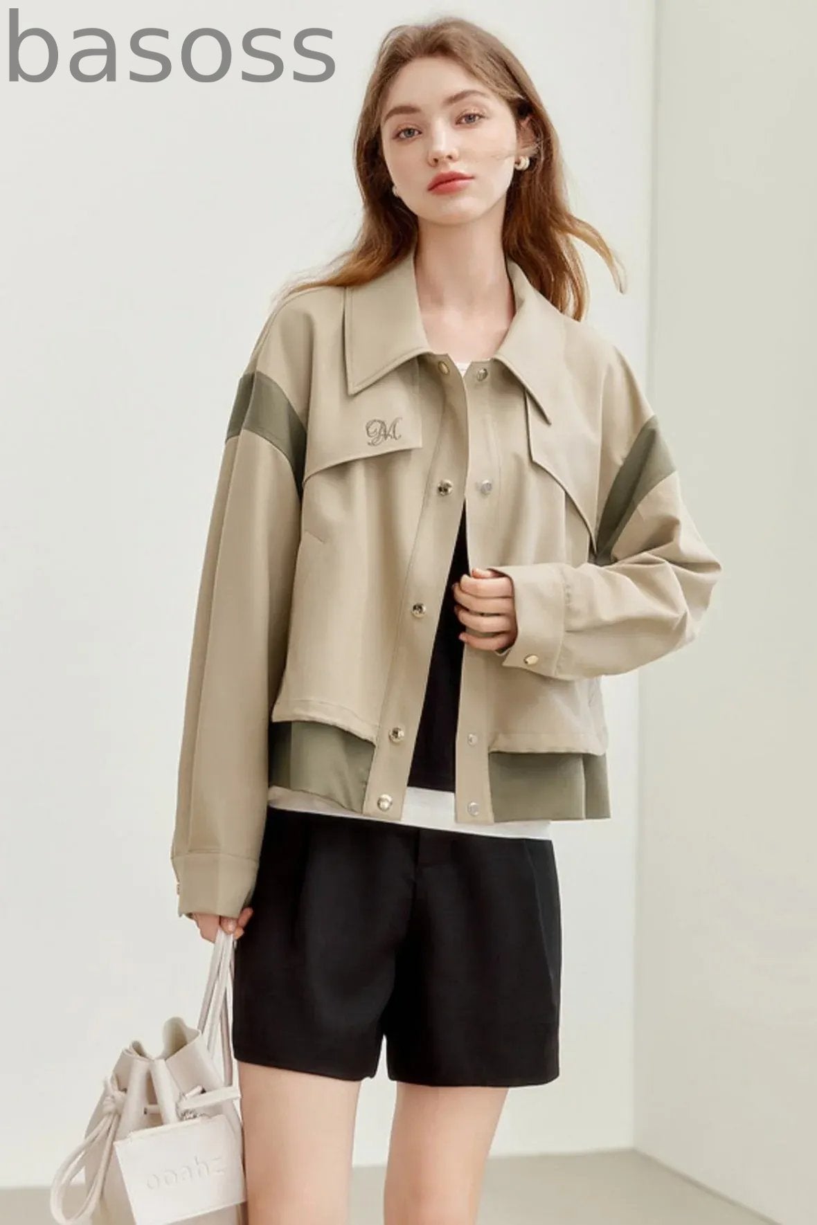French Workwear Patchwork Short Jacket