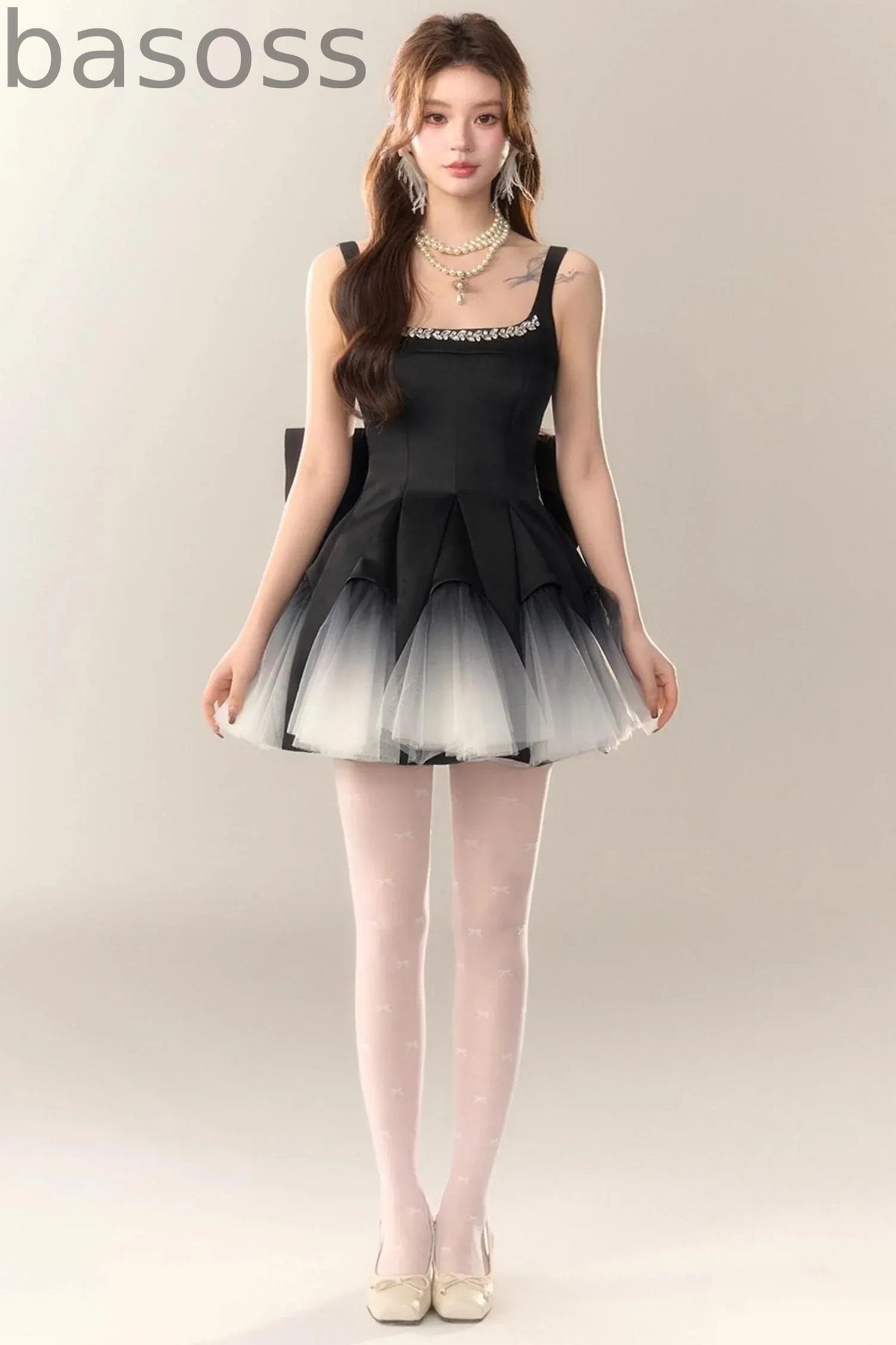 Swan Dance Mesh Panelled Slip Dress