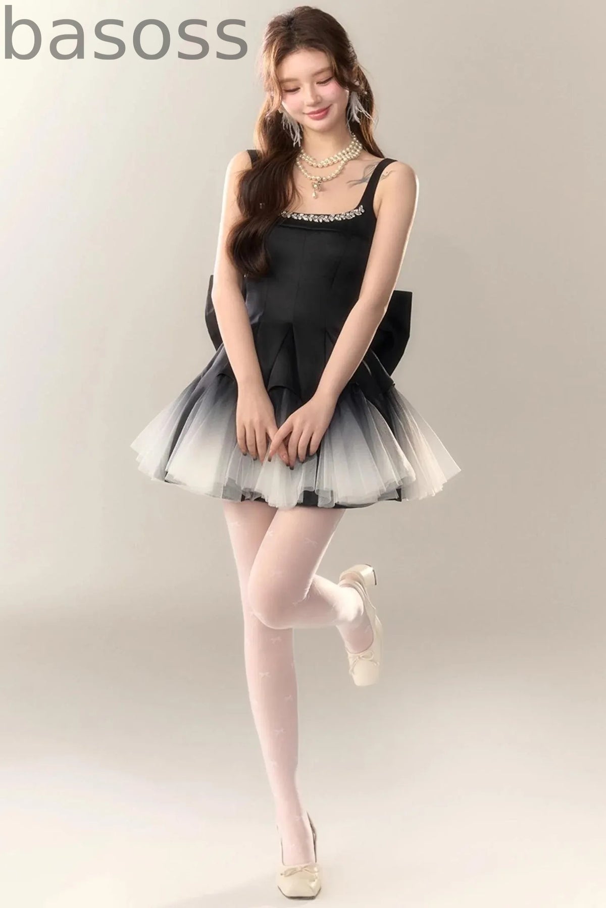 Swan Dance Mesh Panelled Slip Dress