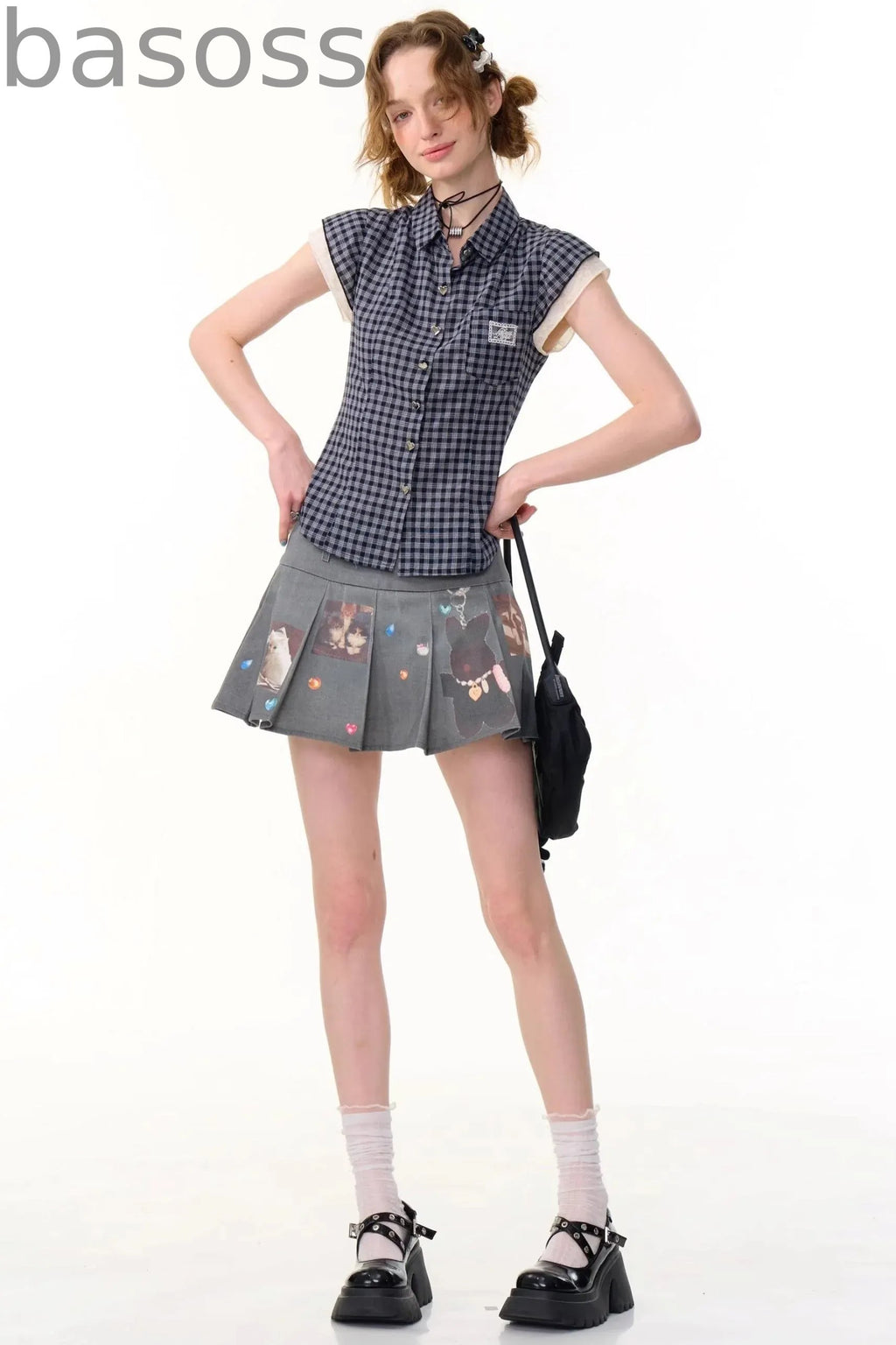 Animal Pleated Skirt