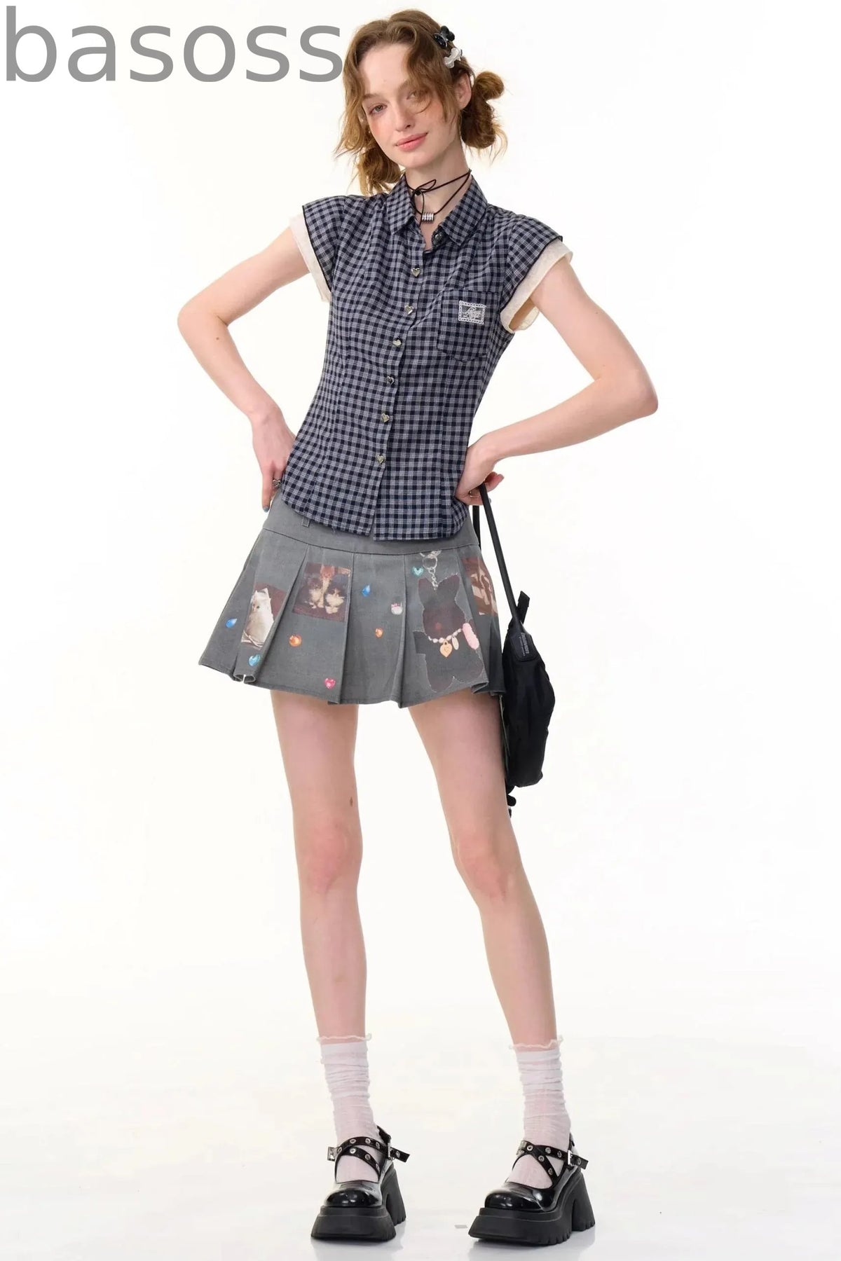 Animal Pleated Skirt